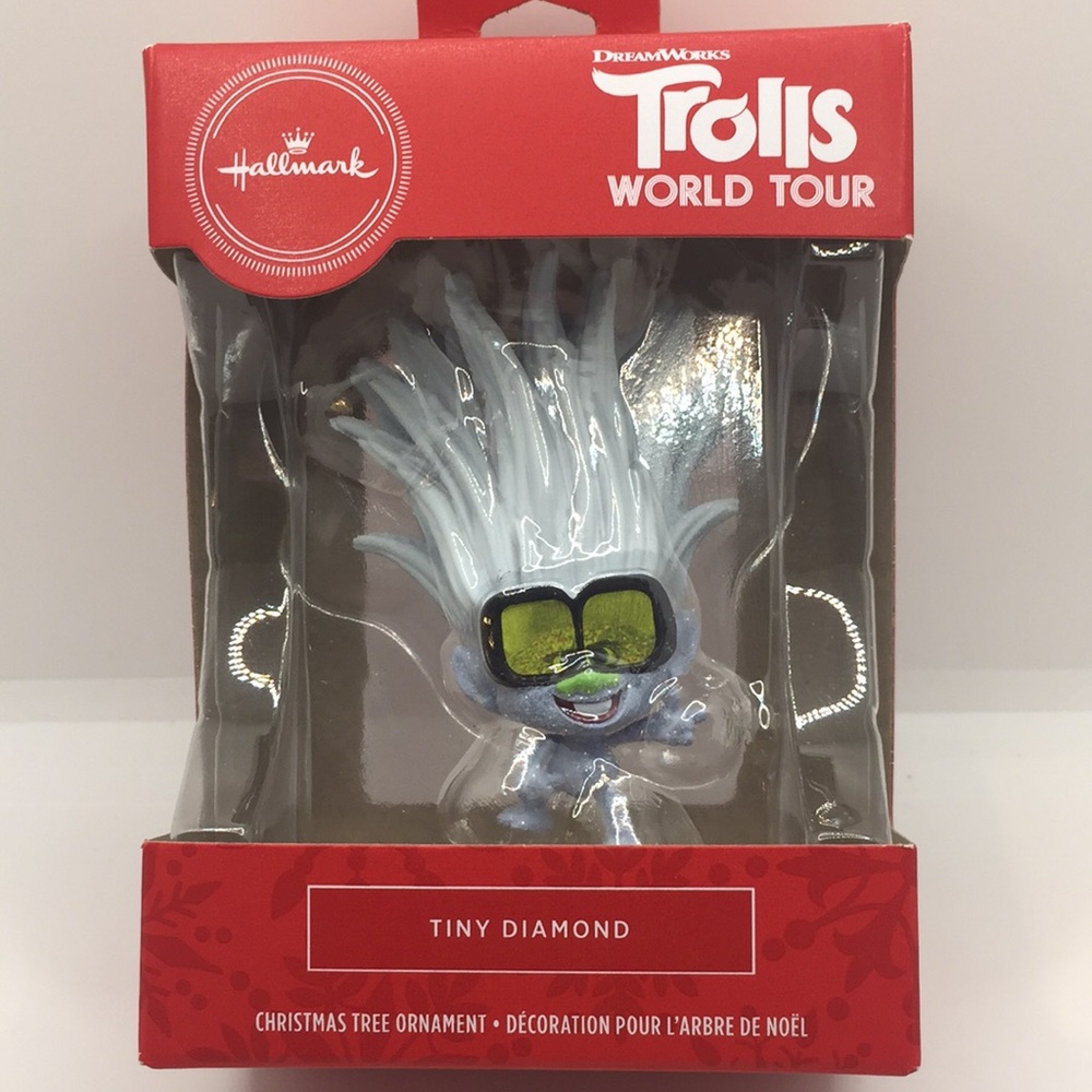 2020 Hallmark Dream Works Trolls World Tour Tiny Diamond Christmas Tree Ornament